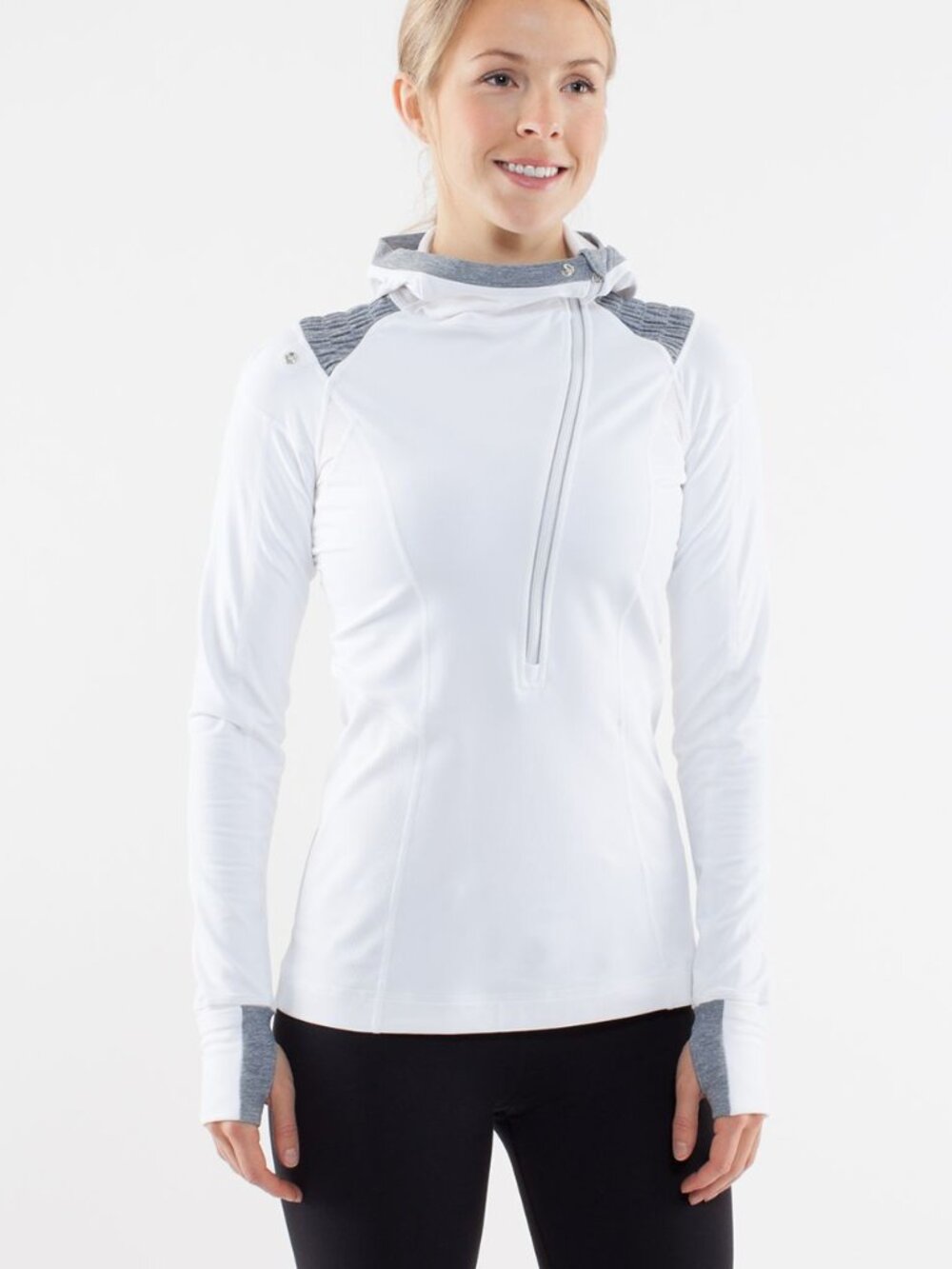 ✨ Lululemon Run: For It Pullover White Heathered Grey NWT 12